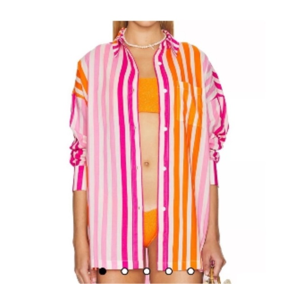 Beach Riot Tops - Beach Riot Alexa Top in Sunset Stripes Size S/M